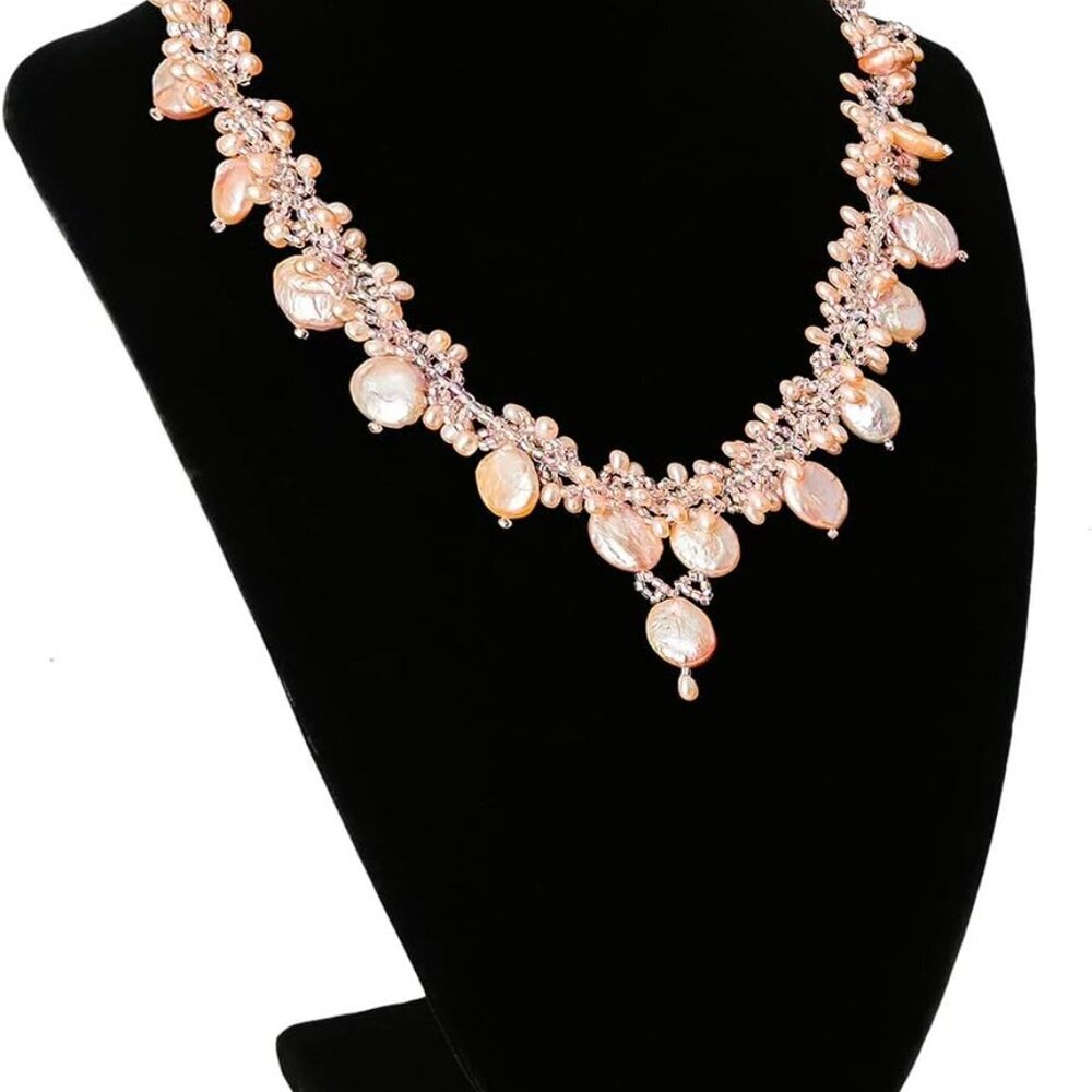 9" Black Velvet Jewelry Easel Necklace Chain Display Bust Stand Tower Rack for H
